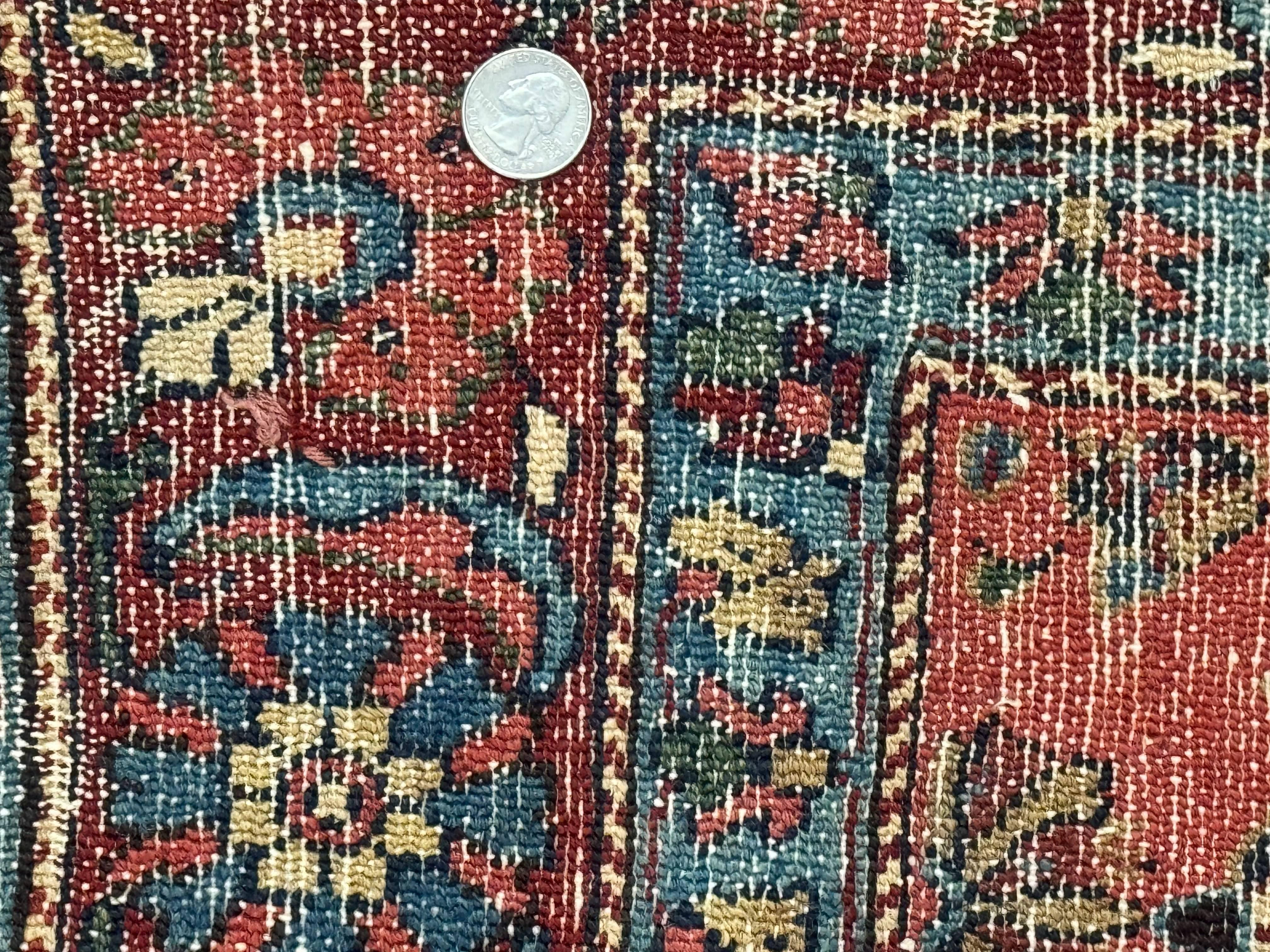 Antique Persian Tribal Rug 5 x 6.6, Tomato Red, Hamadan Angelas Rug