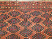 Antique Turkoman Rug 3'4" x 5', Collecticble Yamud Oriental Rug, Seat Pillow Cushion Cover, Tribal Mat, Wool Red Hand-Knotted Mafresh Carpet
