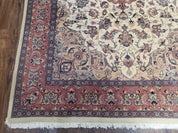 4x6 Handmade Top Quality Pakistani Floral Wool Rug Veg Dyes Carpet Beige Salmon