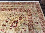 Palace Size Pak Persian Rug 13x17, Haji Jalili Design, Beige and Rust, Wool Hand Knotted, Fine 260 KPSI