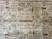 Pakistani Oushak Rug 6 x 9.6, Handmade Wool Peshawar Carpet, Farmhouse Rug