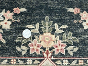 Long Pak Persian Runner Rug 2.7 x 21, Floral Allover, Dark Green and Beige, Handmade Wool Runner Rug, 21ft Runner for Hallway