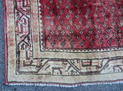 3'7"X 10' Antique Handmade India Oriental Paisley Wool Runner Rug Vegy # 31