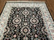 6' X 9' Handmade Indian Agra Wool Rug Carpet Vegetable Dyes Black