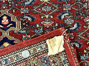 Persian Bidjar Rug 2.7 x 4, Red and Navy Blue, Small Persian Area Rug, Semi Antique