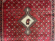 4 X 6.5 Antique Handmade Wool Rug Paisley Boteh Design Tribal Rug Red Ivory