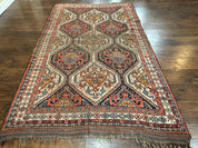 Antique Persian Qashqai Rug 5x8, Persian Tribal Rug, Khamseh Rug