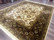 Indo Persian Mahal Rug 8x10, Floral Traditional Wool Oriental Carpet