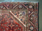 5' 6" X 10' Antique Handmade India Floral Oriental Wool Rug Veg Dyes Red Nice