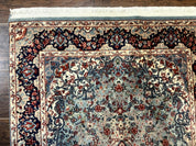 Indo Persian Kerman Rug 3x5, Light Blue, Floral Medallion