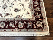 Ivory and Burgundy Pak Persian Rug 6x9