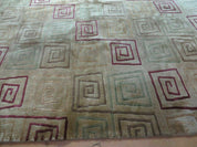 8' X 11' Modern Tibetan Nepal Art Deco Chinese Handmade Wool Silk Rug Abstract