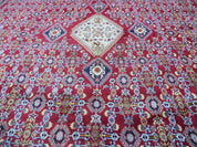 Oversized Persian Shiraz Tribal Rug 13x19, Palace Sized Oriental Carpet, Handmade Hand-Knotted X Large Rug, Red Blue Cream, Allover Herati Pattern