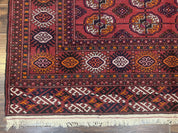 Antique Persian Turkoman Bokhara Rug 7x11, Tribal Rug, Red