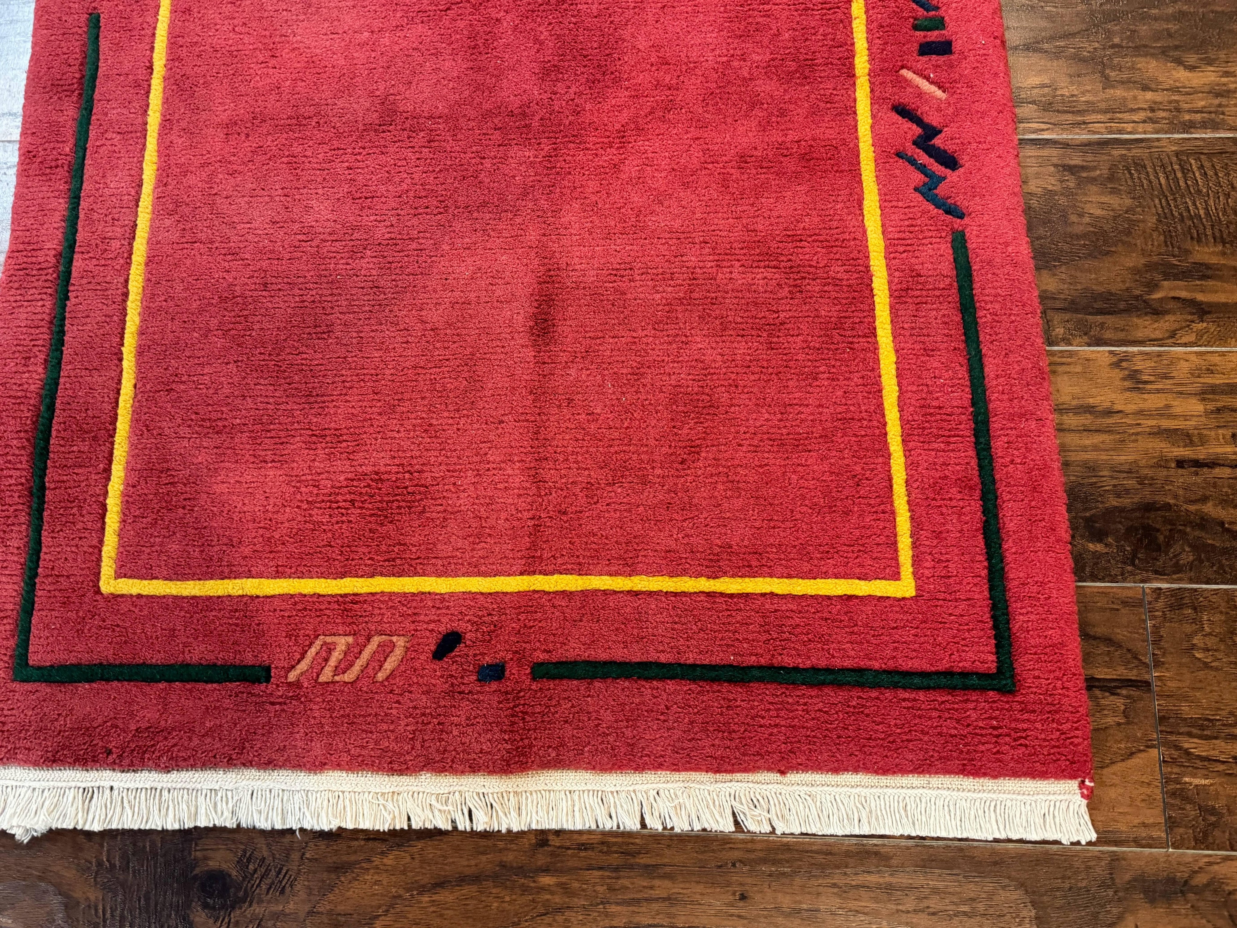 Indo Persian Gabbeh Rug 3x5, Red