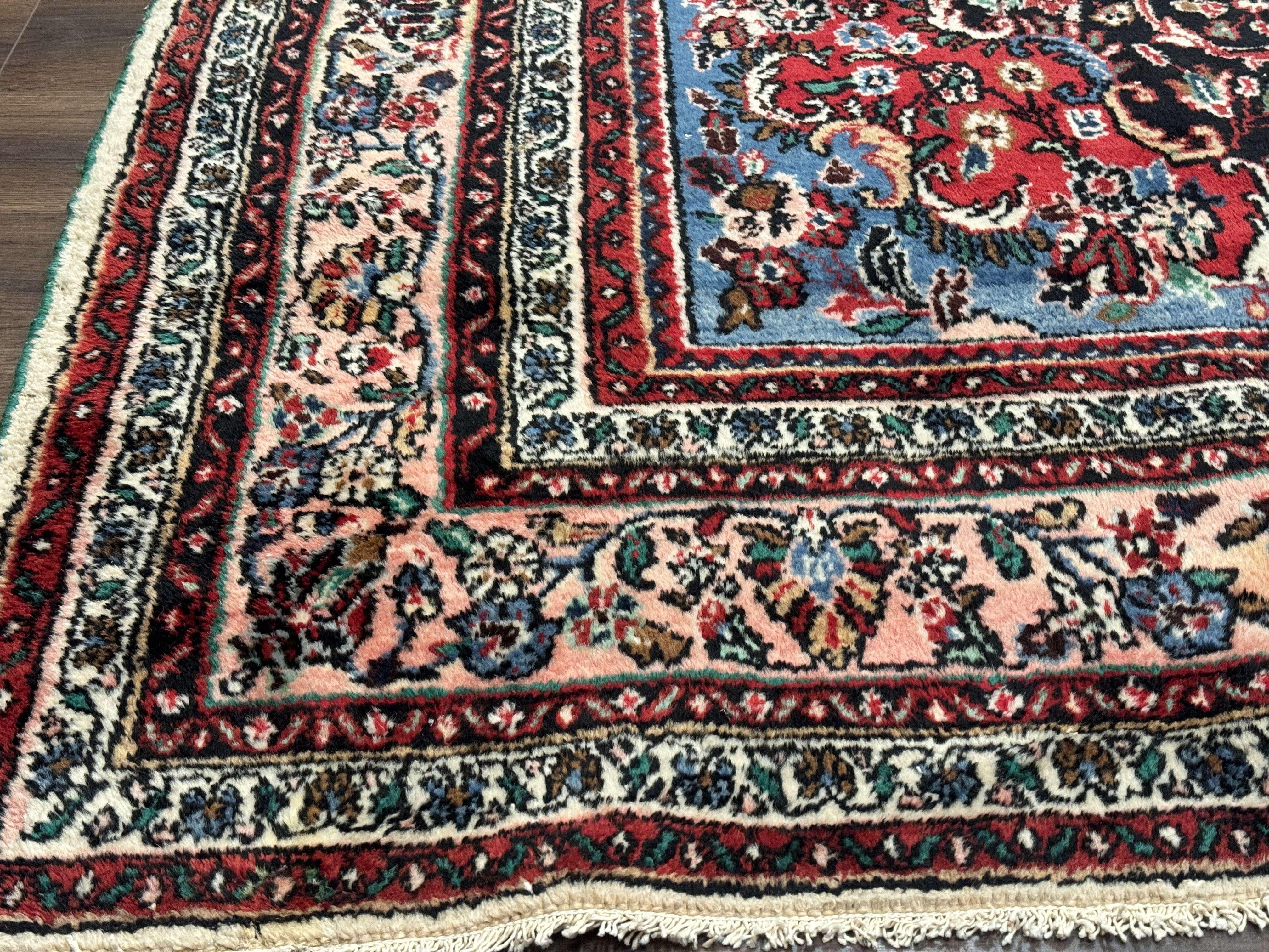 Palace Size Persian Rug 10 x 21 ft, Antique Hamadan Bibikabad Carpet, Handmade Antique Wool Oversized Rug, Ivory, Semi Open Field