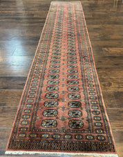 Pakistani Turkoman Bokhara Runner Rug 2.8 x 12, Oriental Runner for Hallway