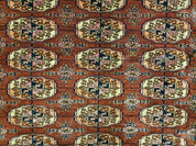 4' X 4' Antique Handmade Turkoman Bokhara Balouch Woven Wool Rug Brick Red Nice