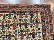 Persian Afshar Rug 5x6, Allover Repeated Motif, Wool Tribal Carpet, Handmade Semi Antique Rug