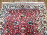 Semi Antique Persian Kashan Rug, Red & Beige, Hand-Knotted, Wool, 4'7" x 6' 6", Pair B