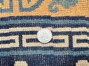 Antique Round Chinese Wool Rug 8x8, Chinese Peking Carpet, Asian Oriental Carpet 8 x 8 ft, Chinese Art Deco Rug, Nichols Rug