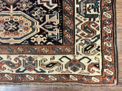 Antique Persian Tribal Runner Rug 4.6 x 9.8, Kurdish Runner, Rug for Hallway or Kitchen, 1920s Carpet, Wool Handmade Rug