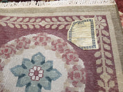 Nepalese Aubusson Panel Rug 6x9, Red & Ivory Soft Plush Tibetan Pile Rug, Wool Hand-Knotted Carpet, 6 x 9 Elegant Area Rug, Office Room Rug