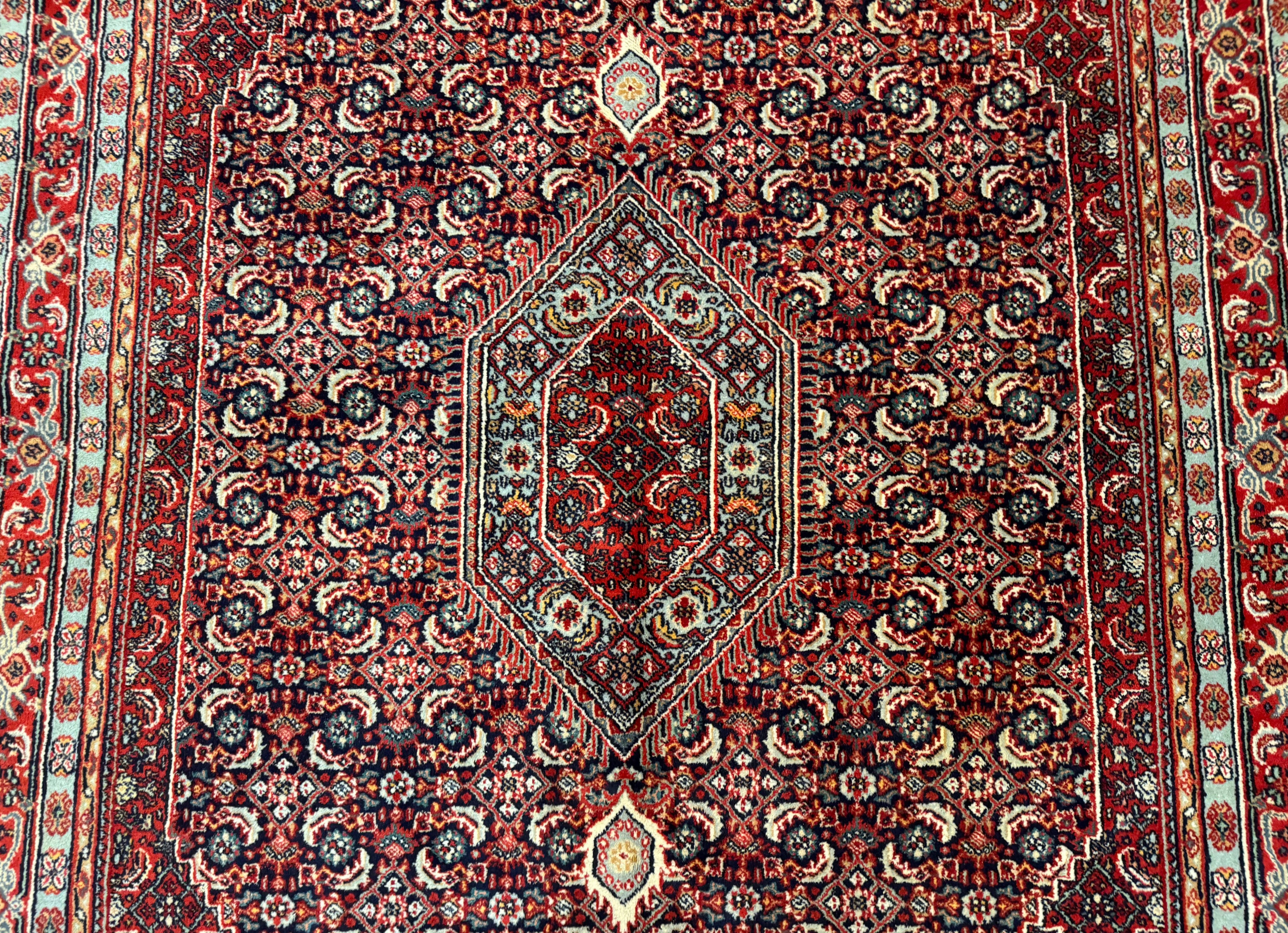 Indo Persian Bijar Rug 6x9, Hand Knotted Wool Carpet