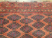 Antique Turkoman Rug 3'4" x 5', Collecticble Yamud Oriental Rug, Seat Pillow Cushion Cover, Tribal Mat, Wool Red Hand-Knotted Mafresh Carpet