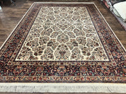Karastan Rug 8' 8" x 12', Ivory Sarouk #760, Original Karastan Carpet 700 Series, Wool Karastan Area Rug, USA Made, Large Karastan w/ Label