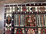 Persian Bakhtiari Tribal Rug 7x10, Panel Design, Semi Antique