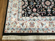 6' X 9' Handmade Indian Agra Wool Rug Carpet Vegetable Dyes Black