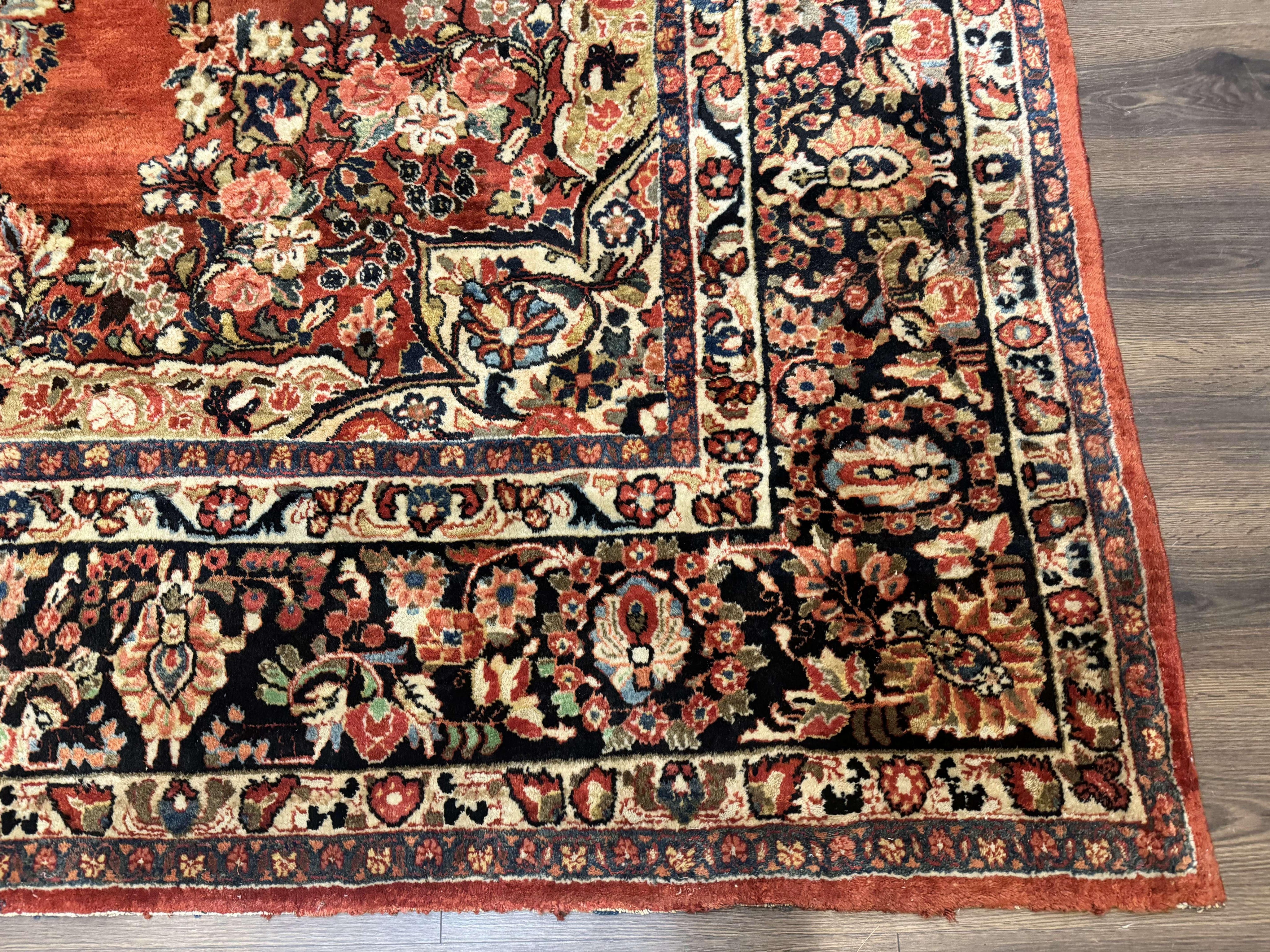 Antique Persian Sarouk Rug 9x12