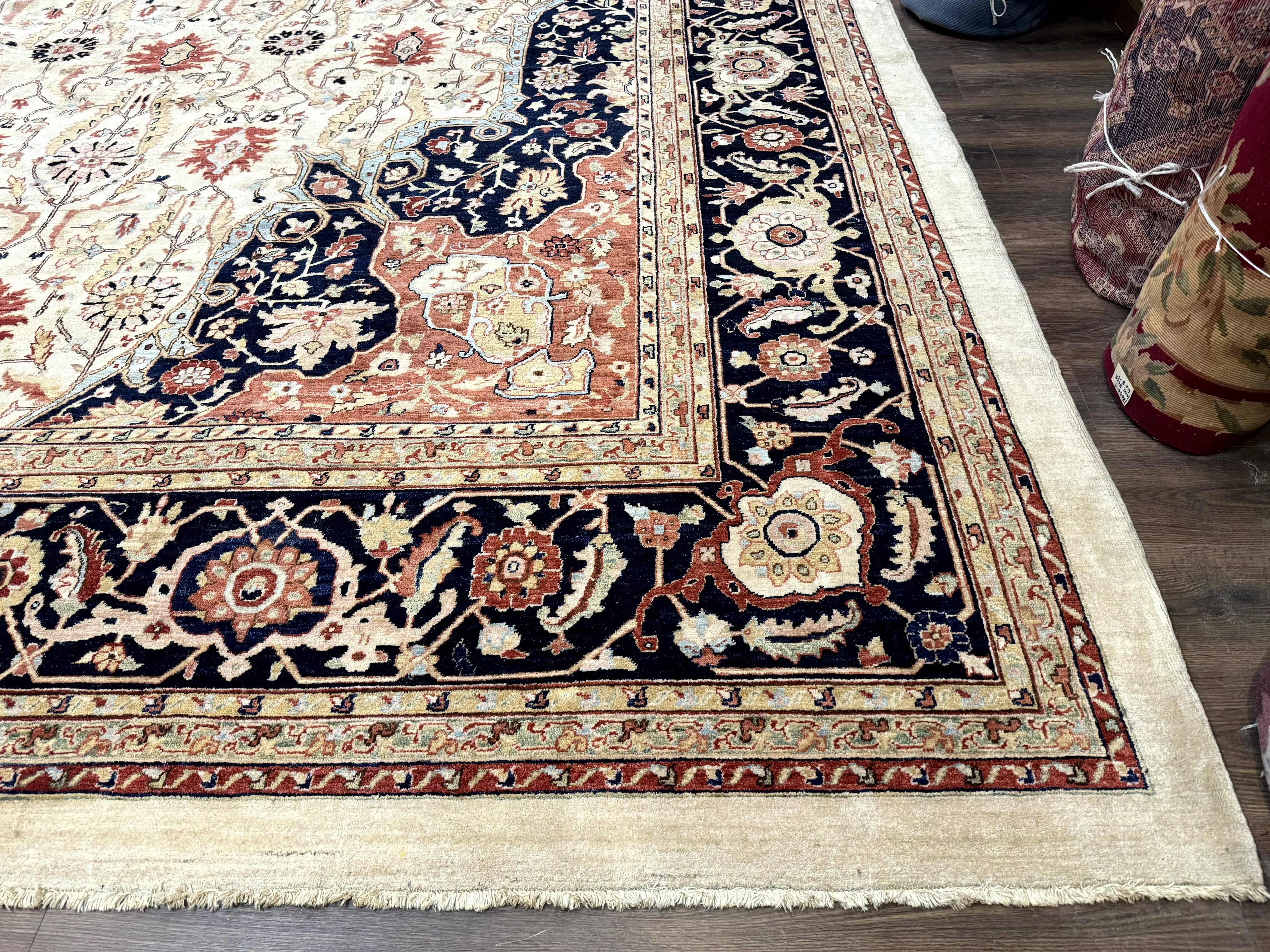 Large Palace Sized Stark Carpet 13x19, Traditional Wool Handmade Rug, Beige