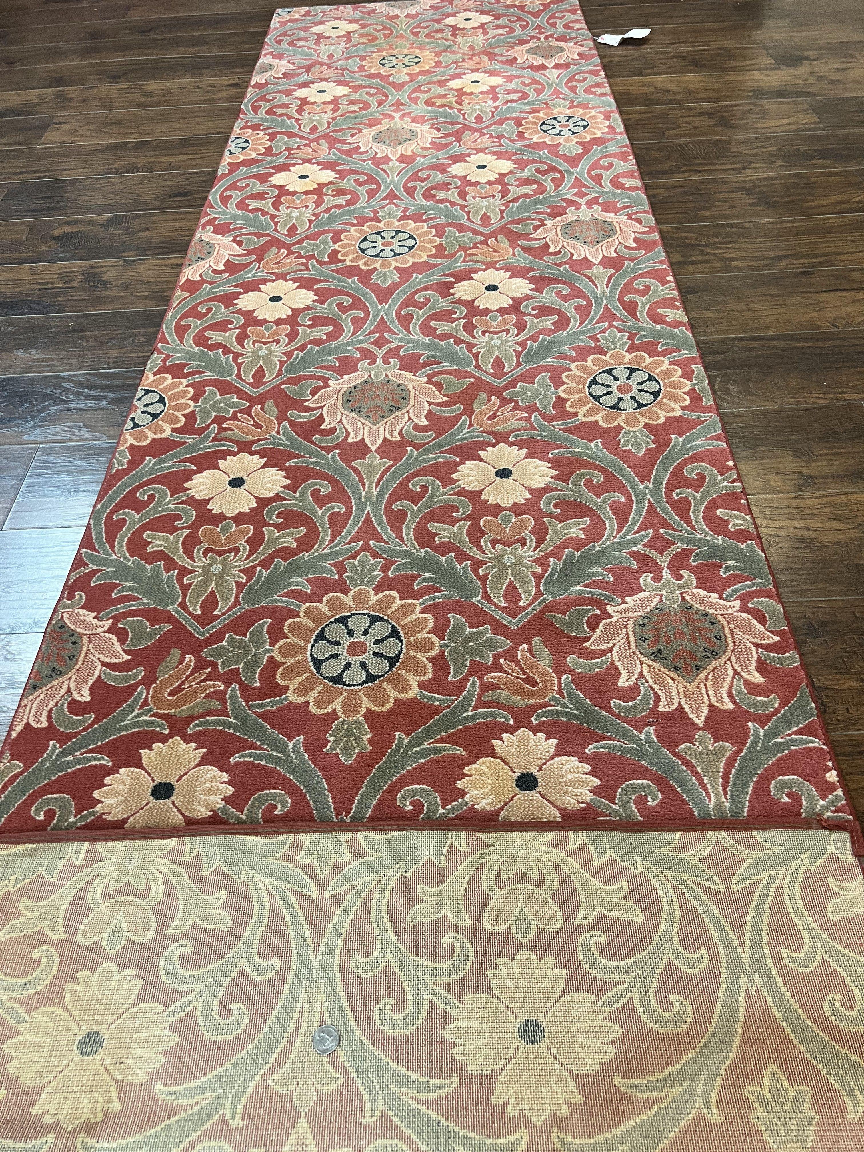 Runner Rug 3 x 14.7, Long Hallway Rug, Wool, Power Loomed, Contemporary, Floral
