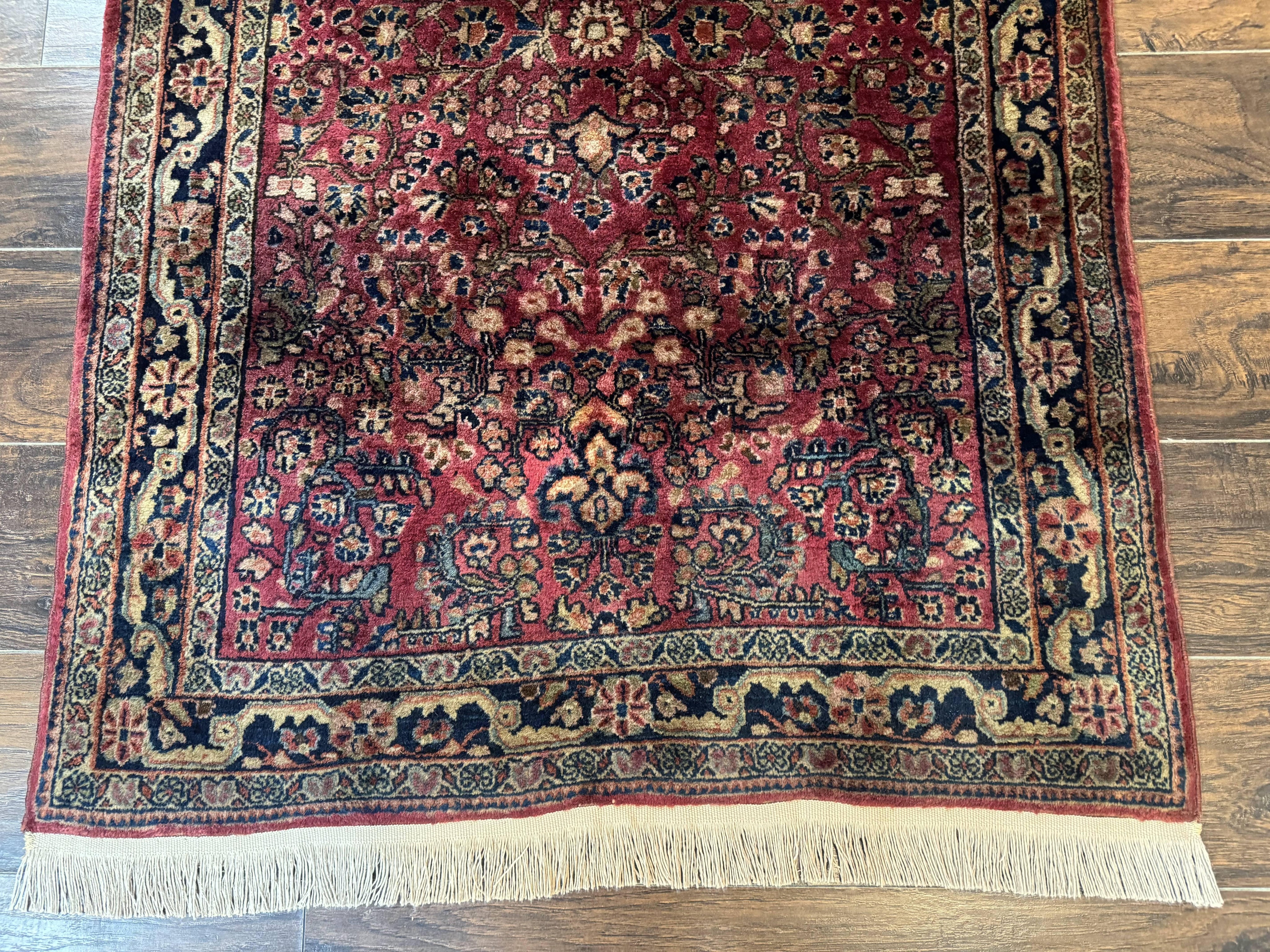 Persian Sarouk Rug 3x5, Antique Persian Carpet