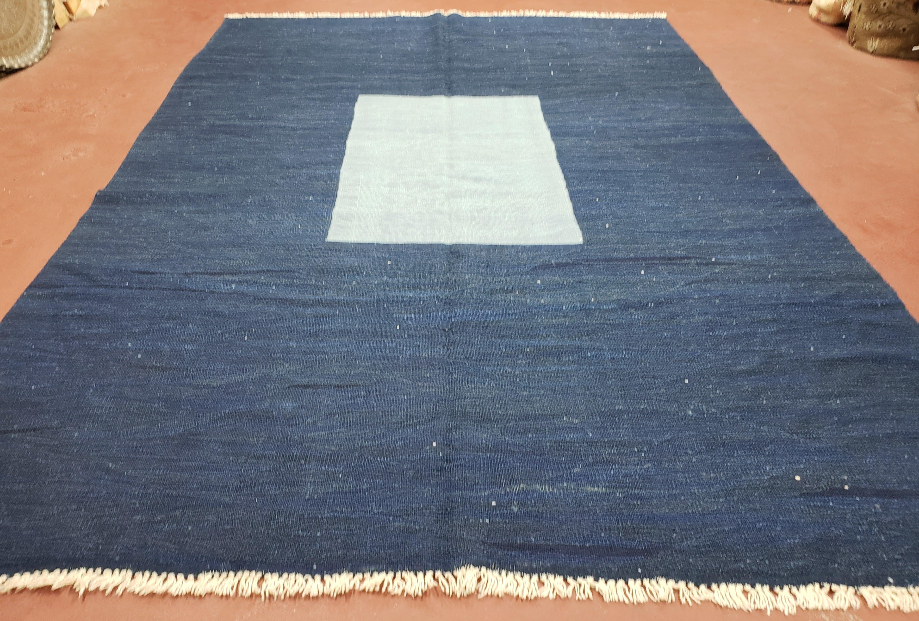 Large Turkish Kilim Rug, 6x9 - 7x10 Rug, Flatweave Carpets, Blue Rug, Abstract Rug, Playroom Rug, Rug for Nursery Room, Boho Rug, Wool