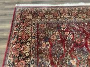 Large Persian Sarouk Rug 10x17, Palace Size Antique Persian Carpet, Red, Floral Allover, Traditional Persian Rug, Oversize Handmade Wool Rug