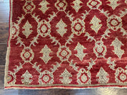 Modern Turkish Oushak Rug 5x8, Brick Red