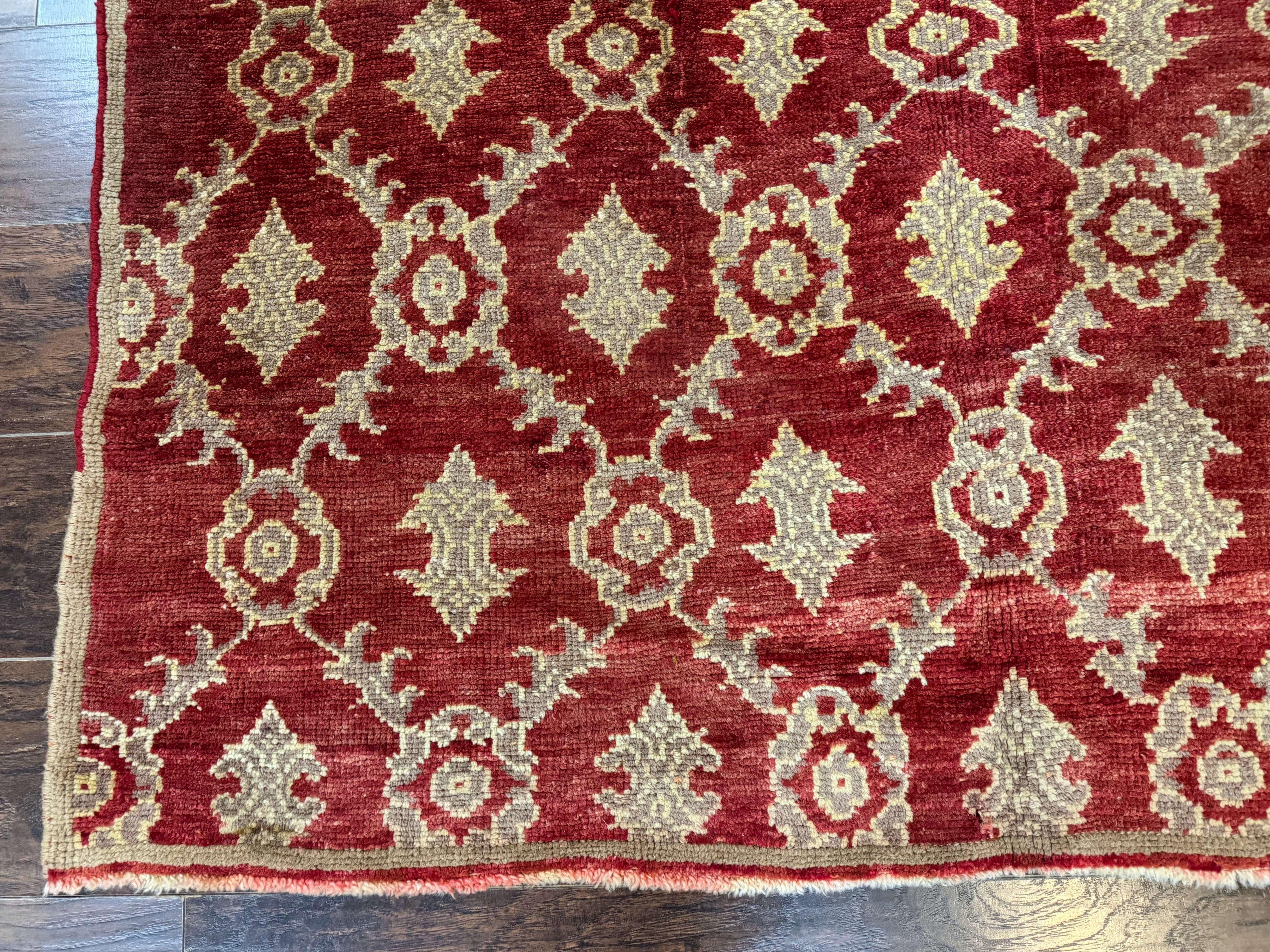 Modern Turkish Oushak Rug 5x8, Brick Red