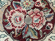 Pak Persian Rug 9x12, Dark Green and Cream, Floral Medallion, Elegant Handmade Wool Carpet 9 x 12