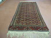 4' X 8' Antique Handmade Russian Bokhara Turkoman Yamud Wool Rug Carpet Nice