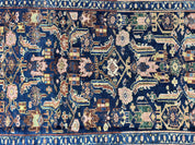 Caucasian Kalegy Rug 6x11, Wide Runner, Wool Hand Knotted Carpet, Navy Blue Tribal Rug, 1920s Antique Rug, 6 x 11 Oriental Carpet