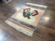 Turkish Kilim Rug 2.5 x 4.7, Flatweave Bohemian Blanket Rug, Wall Hanging Tapestry Rug