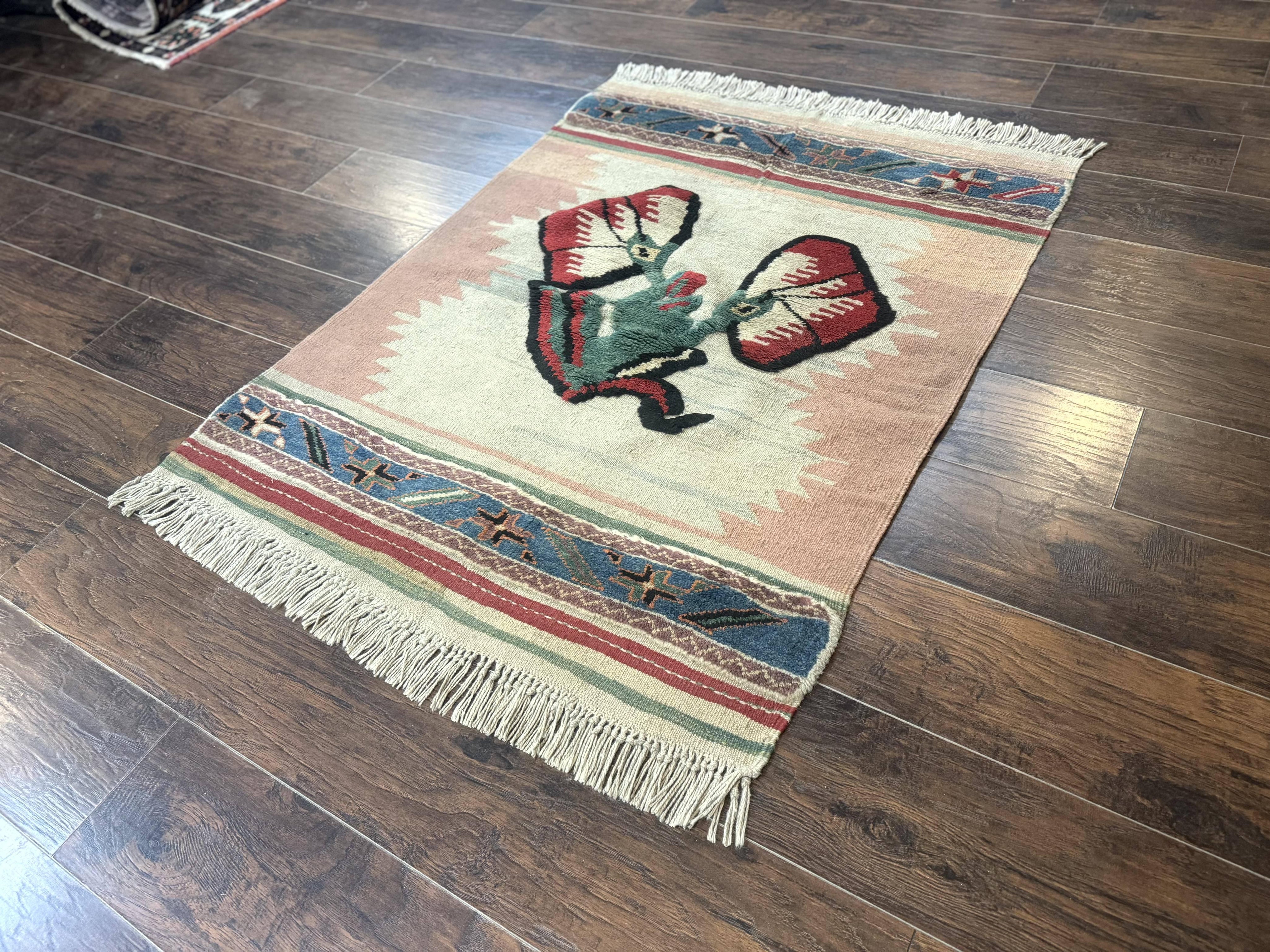Turkish Kilim Rug 2.5 x 4.7, Flatweave Bohemian Blanket Rug, Wall Hanging Tapestry Rug
