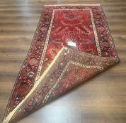 Red Persian Rug 2.6 x 6.8, Floral, Antique Per'sian Carpet, Persian Malayer Rug, Hamadan Rug