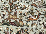 Wonderful Persian Tabriz Rug 3x5, Tree of Life, Animal Pictorials, Birds, Wool & Silk Highlights, Fine 330 KPSI