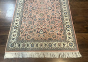 Pak Persian Rug 4x6, Pink and Cream, Very Fine 225 KPSI, Handmade Wool Oriental Carpet