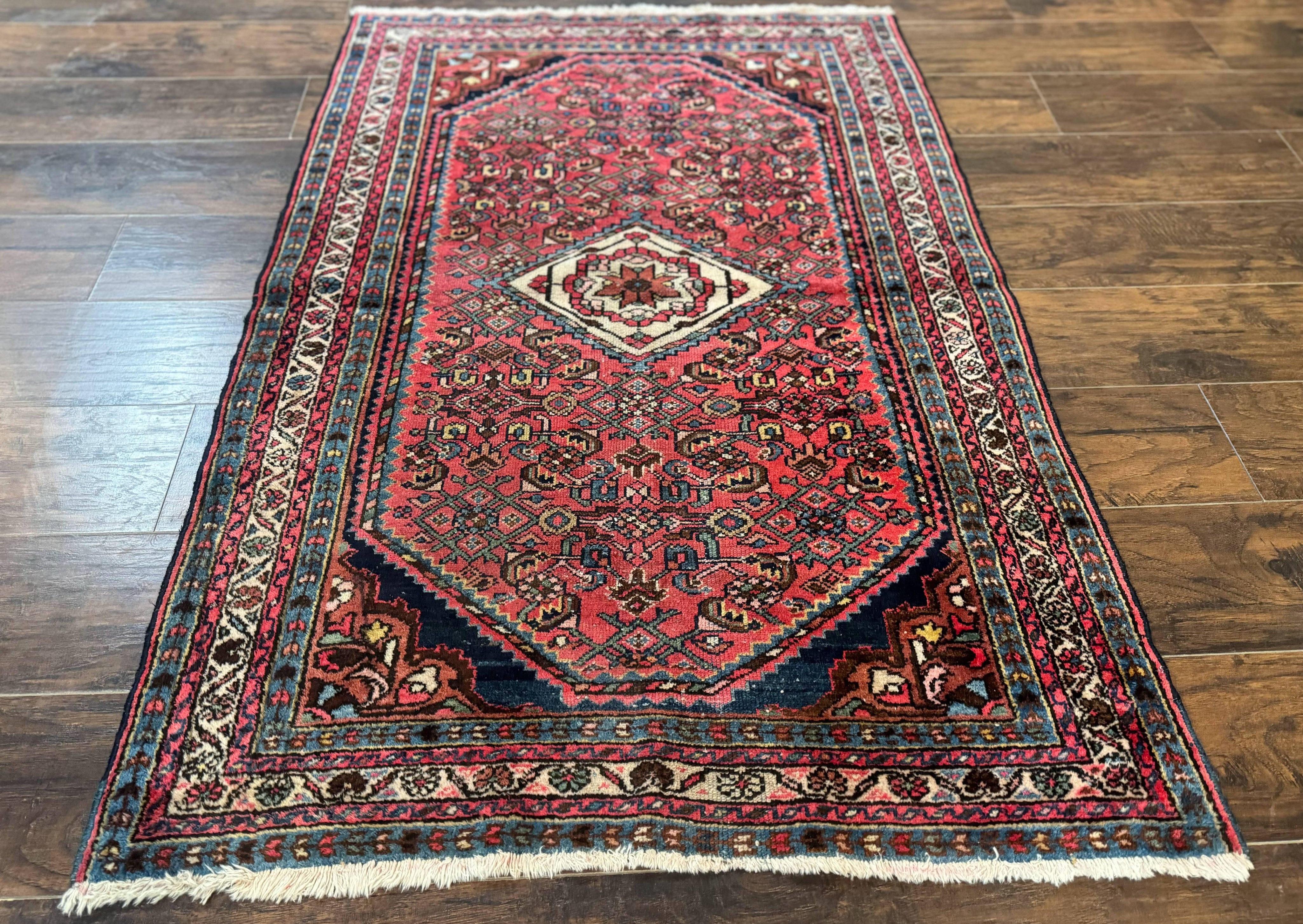 Antique Persian Tribal Rug 3.6 x 5, Hamadan Angelas Rug
