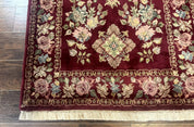 Indo Persian Kerman Rug 4x6, Burgundy, Floral